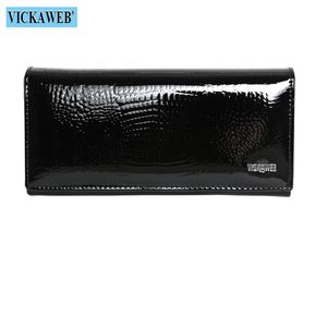 Portefeuilles pour femmes cadeau gratuit en cuir véritable longue dames portefeuille avec Double fermeture éclair pochette sac d'argent Design sac à main sacs à main de mode VK-AE501