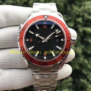 7 kleuren OM Factory Cal.8500 Automatisch uurwerk Horloges Heren 45,5 mm saffierglas Oranje lunette 600M roestvrijstalen armband Rubberen band Sport herenhorloge