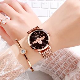 Dameshorloge bij licht luxe mode hoogwaardig roestvrij staal waterdicht horloge met quartz