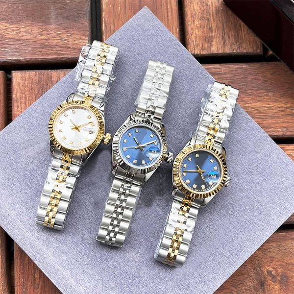 Montre pour femme Montre de couple Montre mécanique automatique de haute qualité Montre pour homme en acier inoxydable Diamant Montre de luxe 28 mm Montre de créateur