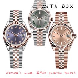 Reloj de diseño para mujer, reloj de cuarzo para mujer, oro rosa, tamaño 31MM, cristal de zafiro, resistente al agua, Montres pour days, reloj clásico para mujer