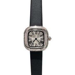 Women's reloj Diamond con incrustaciones de almohada de lujo en forma de almohada