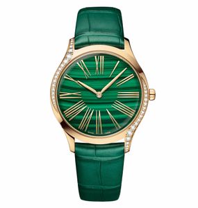 Montre pour femme OMG malachite 36mm Chiffres romains Mouvement à quartz Montre à la mode et noble