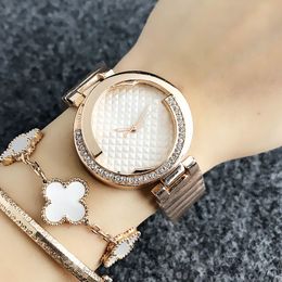 Dameshorloge horloges van hoge kwaliteit quartz-batterij kristal stijl metalen stalen band polshorloges