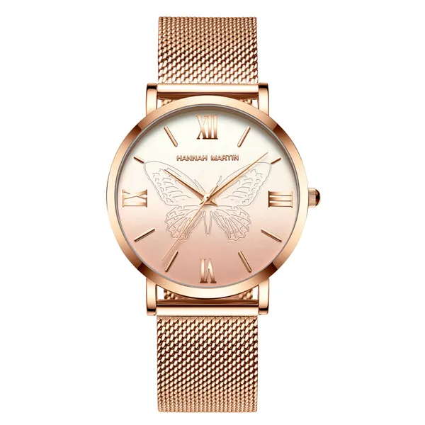 Relojes de mujer 2021 estilo nicho británico temperamento movimiento japonés correa de malla de acero reloj pulsera de mujer