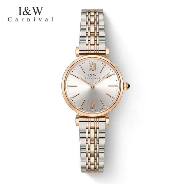 Montres pour femmes CARNIVAL mode montre-bracelet à Quartz de luxe dames saphir acier inoxydable montres étanche élégant pour les femmes Reloj Mujer 231115