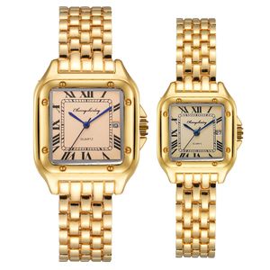 Dameshorloges Koppelhorloge Goud Luxe horloges Dames Heren Mode Quartz Armband Horloges Dames Dress Polshorloge Klok Relogios Reloj 230615