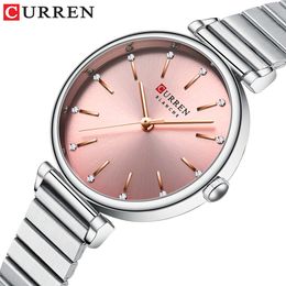 Relojes para mujer Curren 9081, reloj de pulsera de acero para mujer, reloj de cuarzo resistente al agua, reloj informal de moda para mujer, reloj de lujo único 230714