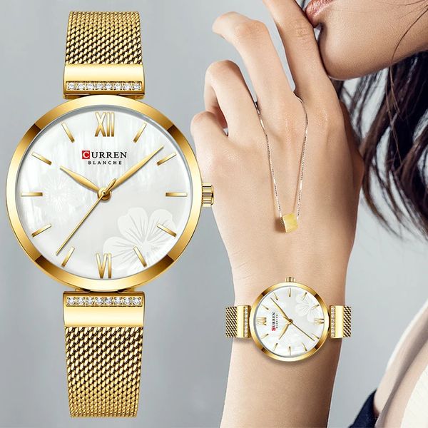 Montres femme CURREN femmes montre de luxe mode Quartz femmes montres or étanche dame Bracelet montre-Bracelet analogique fille horloge Reloj Mujer 231102