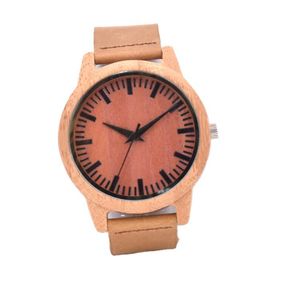 Montres pour femmes caméras dôme Couple montres hommes femmes montre universelle en bambou sur liquidation montre-bracelet à Quartz en cuir en bois grand cadeau