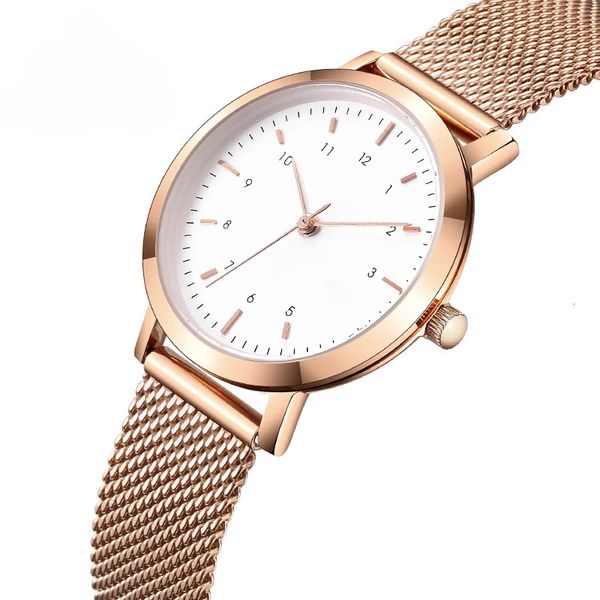 Relojes de mujer Marca FNGEEN Reloj de mujer Reloj de cuarzo de color oro rosa de moda Reloj de pulsera con banda de malla para mujer Reloj femenino con movimiento japonés 231102