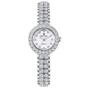 Montres pour femmes Bijoux de luxe Lady Watch Small Fine Fashion Hours Bling Bracelet CZ Strass Crystal Girl s Gift Royal Crown Box 230519