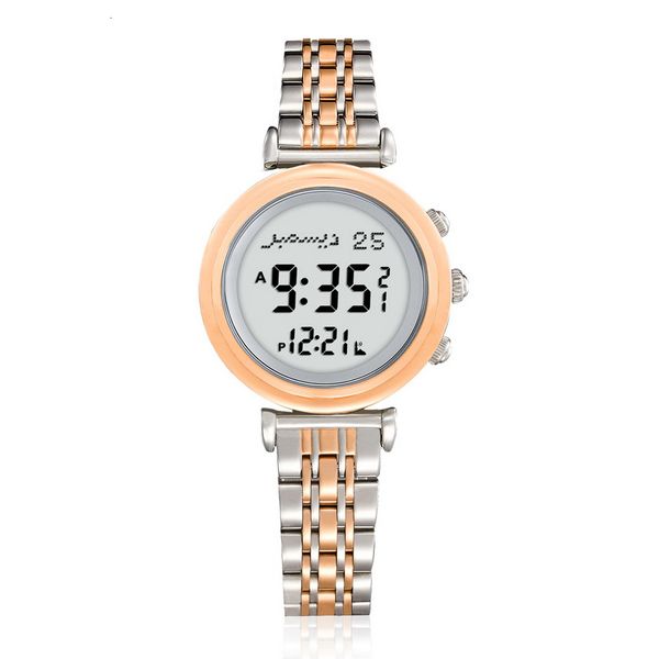 Montres pour femmes montre de prière pour dame musulmane avec boussole Azan Qiblah et calendrier Hijiri AL Harameen Fajr horloge-bracelet pour femme cadeau du Ramadan 230703