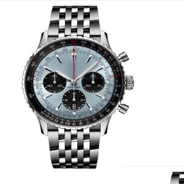 Montres féminines Nacitimer B01 Fashion Business Chronograph 47mm Diad Panda Eye Belt Mens Quartz Wrist Watch Watches Drop de Watche 2839