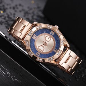 Dameshorloges Nieuw merk Luxe mode Rhinestone roestvrij staal Quartz Ladies Polshorloges Reloj Mujer Beste verkoop Montre de Luxe