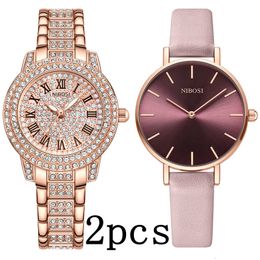 Relojes de mujer NIBOSI Relojes de moda para mujer Relojes de pulsera de oro rosa para mujer Reloj Mujer Relojes de cuarzo impermeables creativos para mujer 230509