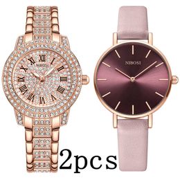 Relojes de mujer NIBOSI Relojes de moda para mujer Relojes de pulsera de oro rosa para mujer Reloj Mujer Relojes de cuarzo impermeables creativos para mujer 230403