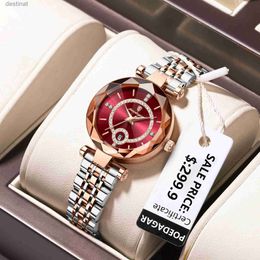 Dameshorloges POEDAGAR Luxe horloge voor dames Hoge kwaliteit diamant Dames quartz horloge Waterdicht Datum Roestvrij staal Dameshorloges reloj + boxL231018