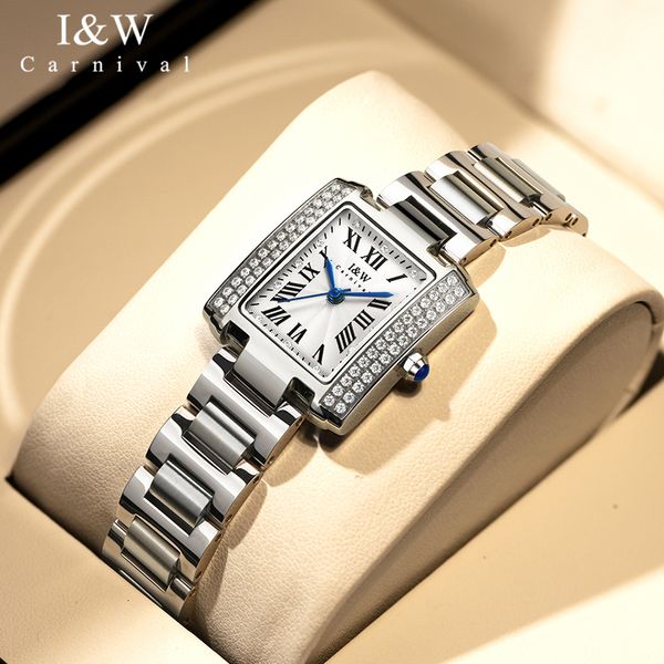 Montres pour femmes Relogio Feminino I W montre carrée pour femmes montres à quartz fabriquées en suisse bracelet en acier complet étanche Montres Femmes 230703