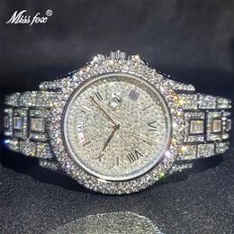 Relojes de mujer Relogio masculino Luxury MISS Ice Out Diamond Watch Multifunción Día Fecha Ajuste Calendario Relojes de cuarzo para hombres Dro 231012