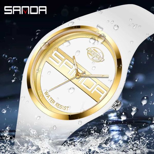 Montres femme SANDA mode Simple femmes montres Quartz montre-bracelet pour garçons hommes femme étudiant amoureux cadeaux de vacances montre en silicone étanche L231216