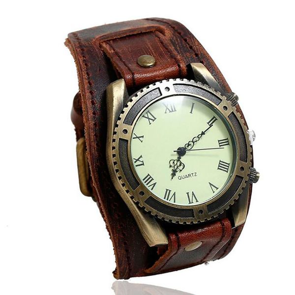 Relojes para mujeres que venden pulsera de cuero de vaca vintage Men Women Wrist Watches Numerales Romanos de cuarzo casual Relogio Feminino 230403