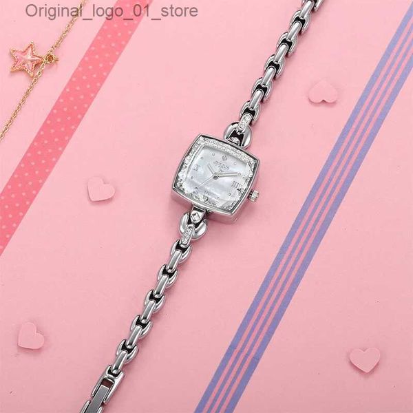 Montres Femme Petite Nacre Femmes Julius Japon Quartz Heures Fine Mode Robe Bracelet Strass Anniversaire Fille Coffret Cadeau Q231101