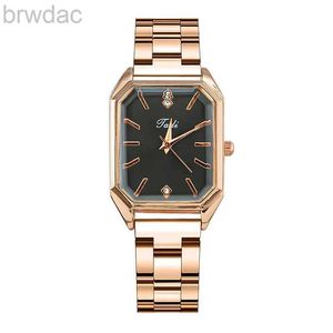 Montres féminines en acier inoxydable Regardez les nouvelles montres de luxe pour femmes de luxe Regio Feminino Quartz Gifts Green Watch horloge rectangulaire 240409