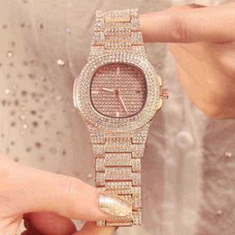 Vrouwen Horloges Top Luxe Merk Vrouwen Mode Rose Goud Quartz Dames Diamanten Jurk Armband Vrouwelijke Klok Relogio Feminino 220726