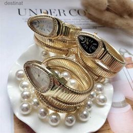 Dameshorloges Unieke slangvormige horloges voor dames met strass Mode Luxe merk Dameshorloge Diamanten slangenarmband Polshorloge GirlL231217