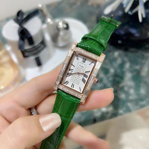 Montres pour femmes Montre en or vintage diamant marque originale montre-bracelet en cuir rectangle dames montres résistant à l'eau femmes montre 231204
