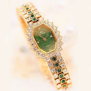 Women's Watches Woman Quartz Ladies Watch Diamonds Bracelet Green Stone Gold Gold Watre Montre Femme Wutwatch 230814