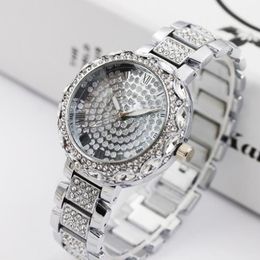 Dameshorloges Women Golden Watch voor Lady Luxury Designer Brand Crystal Diamond Bracelet Quartz Polshorwatch Relogio Feminino Wris 1939