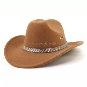 Vrouwen Brede Rand Hoeden Mannen Western Cowboy Vilten Hoed Mannen Vrouwen Fedora Cap Mode Eenvoudige Fedora Top Caps 2024 Nieuwe