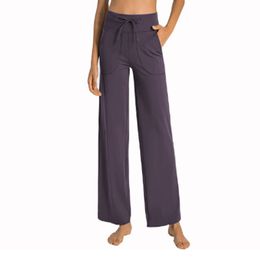 Pantalones de yoga de pierna ancha para mujeres pantalones de chándal con cordón cómodo