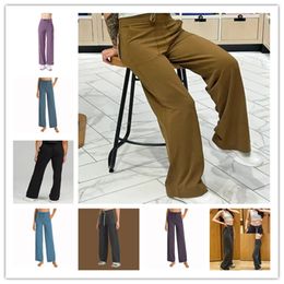 Pantalones de yoga de pierna ancha de mujeres pantalones de chándal con cordón cómodo
