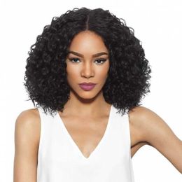 Perruques pour femmes fibre chimique noire cheveux courts féminins petit couvre-tête bouclé