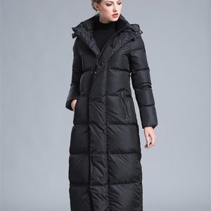 Dames Winter Kleding Puffer Puffer Zipper Down Coat Big Size 4xl Black Gray Blauw Dikke Warm Large Size Long Down Jacket 201102