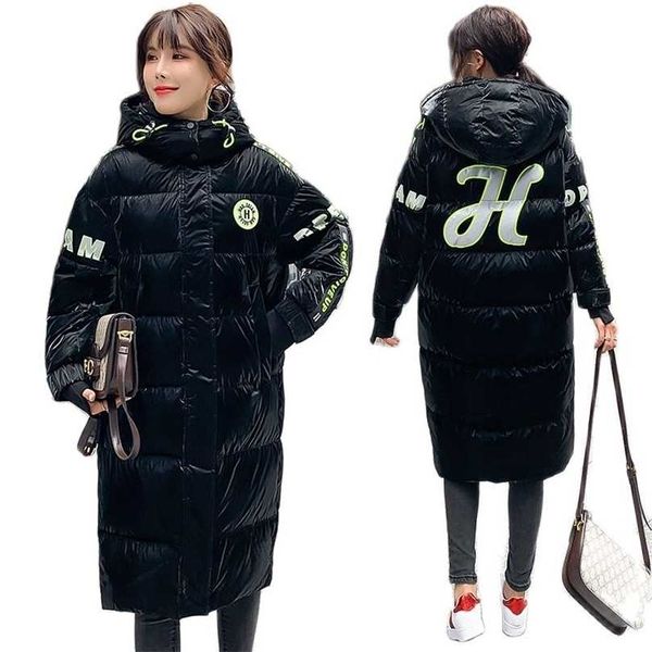 Femmes hiver doudoune longues femmes Parkas mujer épais chaud neige manteaux coréen Hoodies noir Puffer pour femme 211013