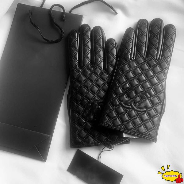 Guantes de cuero de invierno para mujer, piel de oveja con pantalla táctil de felpa para ciclismo, guantes con punta de dedo de piel de oveja con aislamiento cálido 7W5E