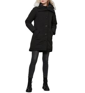 Goose Down Coat Dames Winter Jackets Echte wolf bont kraag in de buurt buiten Warm en winddichte jagen met verwijderbare cap Ladies Parka Dames bovenkleding Down Jacket