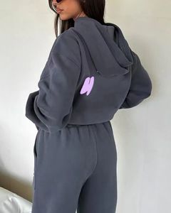 Femmes de femmes Sweat à capuche 2 pièces Définir des sweats-shirts à manches longues Pullor à capuche Pistes de surviens Foxx Sport Sport Taille asiatique S-3XL