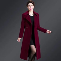 Женское полушерстяное пальто, осенне-зимняя куртка, элегантная длинная женская смесовая куртка высокого качества Abrigos Mujer 231026