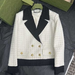 Designer de mélanges de laine pour femmes 2023 printemps/été nouveau manteau en laine à col croisé élégant et mince de couleur contrastante C3OE