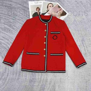 Dameswol Blends Designer Early Spring CommuTe Style Elegant Loose Round Round Black Red Contrast Button Coat YF7Q