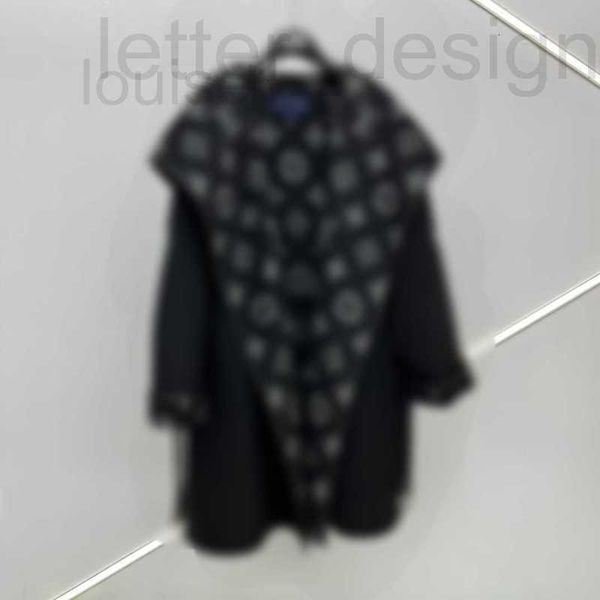 Mélange de laine pour femmes Designer Luxury Classic Navy Collar Wrap Wrape