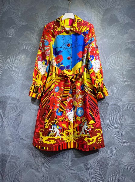 Manteau coupe-vent femme automne/hiver 2023 Qixi cadeau mode impression costume manteau avec pantalon mode Simple mode S-XL