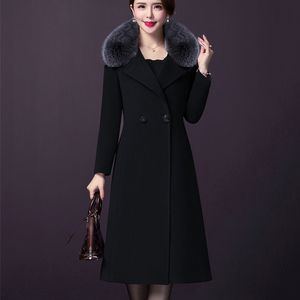 Dameswolmengsels Hoogwaardige modewollen jas Herfst Winter Middellange Koreaanse stijl Casual bovenkleding JK286 221128