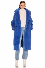 Dameswol Blends Libieliy Winterkleding Vrouwen Dikke Warm Oversized Long Lamb Bur Coat Roze Teddy Bear Jackt Outerwear Overcoat Leuk P
