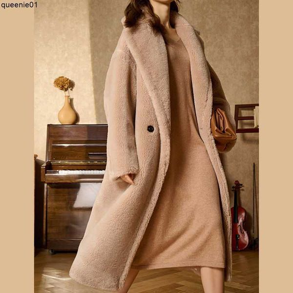 Mélanges de laine pour femmes MM Vêtements pour femmes Manteaux de créateurs de qualité supérieure Max Classic Teddy Bear Vestes à capuche faites à la main Manteau de laine pure personnalisé Long Loose Fashion